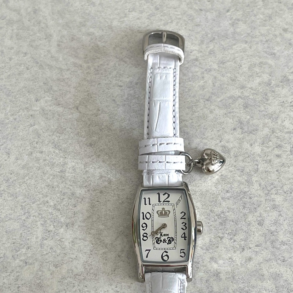Juicy Couture White Watch with Puffed Heart Charm *Vintage*